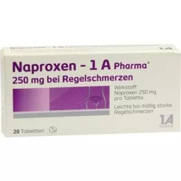 NAPROXEN-1A Pharma 250 mg tabletės menstruacijų skausmui malšinti, 20 vnt