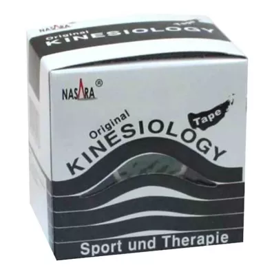 NASARA Kineziologinė juosta 5 cmx5 m juoda, 1 vnt