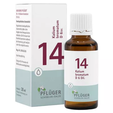 Biochemija Pflueger 14 kalio bromatas.D 6 lašai, 30 ml Biochemija Pflueger 14 kalio bromatas.D 6 lašai, 30 ml