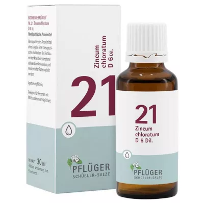 Biochemistry Pflueger 21 Zincum chloratum D 6 lašai, 30 ml Biochemistry Pflueger 21 Zincum chloratum D 6 lašai, 30 ml