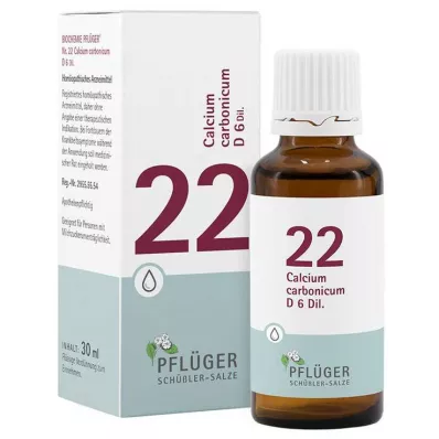 Biochemija Pflueger 22 Calcium carbonicum D 6 lašai, 30 ml