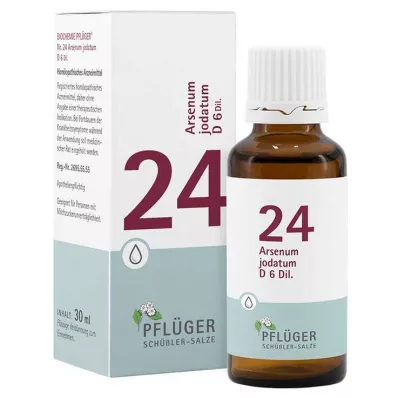 BIOCHEMIE Pflüger 24 Arsenum iodatum D 6 lašai, 30 ml