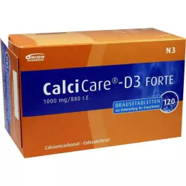 CALCICARE D3 forte putojančios tabletės, 120 vnt