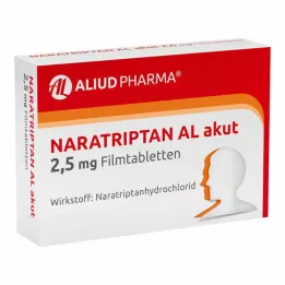 NARATRIPTAN AL ūmios 2,5 mg plėvele dengtos tabletės, 2 vnt