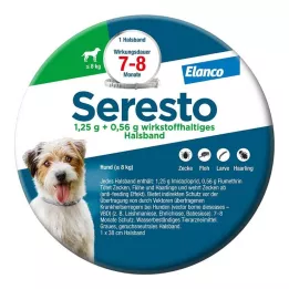 SERESTO 1,25 g + 0,56 g antkaklis šunims iki 8 kg, 1 vnt