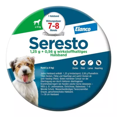 SERESTO 1,25 g + 0,56 g antkaklis šunims iki 8 kg, 1 vnt