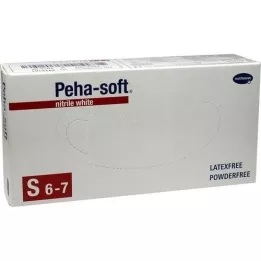 PEHA-SOFT baltas nitrilas Unt.Hands.unsteril pf S, 100 St