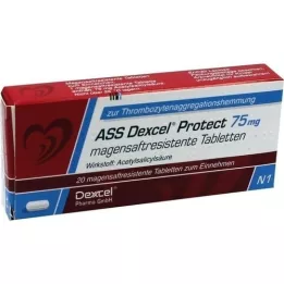 ASS Dexcel Protect 75 mg enterinėmis plėvele dengtos tabletės, 20 vnt