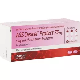 ASS Dexcel Protect 75 mg enterinėmis plėvele dengtos tabletės, 50 vnt