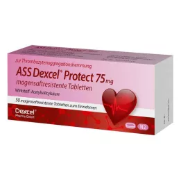 ASS Dexcel Protect 75 mg enterinėmis plėvele dengtos tabletės, 50 vnt