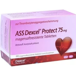 ASS Dexcel Protect 75 mg enterinėmis plėvele dengtos tabletės, 100 vnt