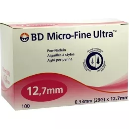 BD MICRO-FINE ULTRA Plunksnakočių adatos 0,33x12,7 mm, 100 vnt