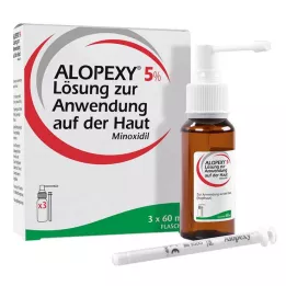 ALOPEXY 5 % tirpalas odai tepti, 3X60 ml