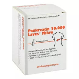 Pancreatin 20000 Laves mikro skrandyje neirios kapsulės, 50 vnt