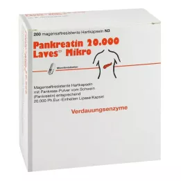 PANKREATIN 20.000 Laves Mikro skrandžio sulčių kietosios kapsulės, 200 vnt