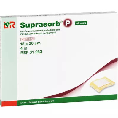 SUPRASORB P PU-Lipnus porolonas 15x20 cm, 4 vnt