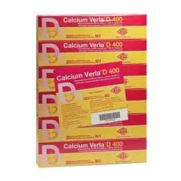 CALCIUM VERLA D 400 šnypščiančios tabletės, 120 kapsulių