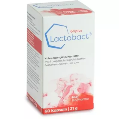 LACTOBACT 60plus kapsulės su enteriniu apvalkalu, 60 vnt