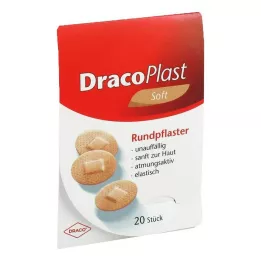 DRACOPLAST Minkšti 2,2 cm apvalūs pleistrai be odos, 20 vnt