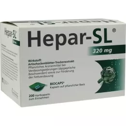 HEPAR-SL 320 mg kietosios kapsulės, 200 vnt