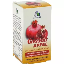 GRANATAPFEL 500 mg plius Vit.C+B12+Cinkas+Selenas Kapsulės, 60 kapsulių