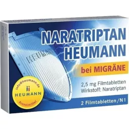 NARATRIPTAN Heumann nuo migrenos 2,5 mg plėvele dengtos tabletės, 2 vnt