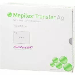MEPILEX Transfer Ag putų tvarstis 7,5x8,5 cm sterilus, 10 vnt
