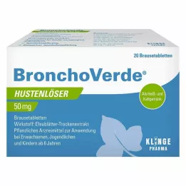 BRONCHOVERDE Kosulį malšinančios 50 mg putojančios tabletės, 20 vnt