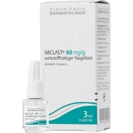 MICLAST 80 mg/g nagų lako, kurio sudėtyje yra veikliosios medžiagos, 3 ml