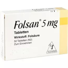 FOLSAN 5 mg tabletės, 50 vnt