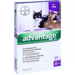 ADVANTAGE 80 mg didelėms katėms ir dideliems dekoratyviniams triušiams, 4X0,8 ml