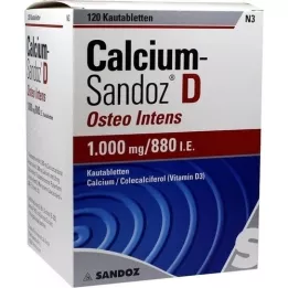 CALCIUM SANDOZ D Osteo intens kramtomosios tabletės, 120 kapsulių