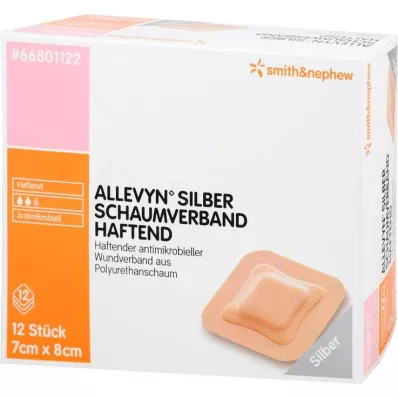 Allevyn sidabro putplasčio tvarsliava 7x8 cm klijai, 12 vnt Allevyn sidabro putplasčio tvarsliava 7x8 cm klijai, 12 vnt