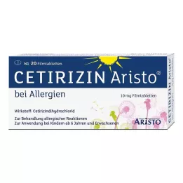 CETIRIZIN Aristo nuo alergijos 10 mg plėvele dengtos tabletės, 20 vnt