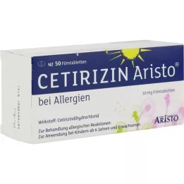 CETIRIZIN Aristo nuo alergijos 10 mg plėvele dengtos tabletės, 50 vnt