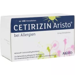 CETIRIZIN Aristo nuo alergijos 10 mg plėvele dengtos tabletės, 100 vnt