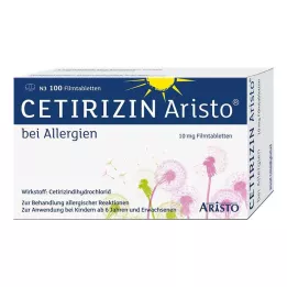 CETIRIZIN Aristo nuo alergijos 10 mg plėvele dengtos tabletės, 100 vnt