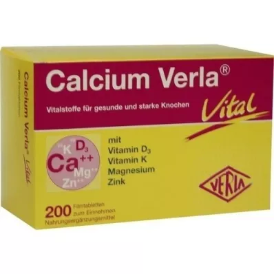 CALCIUM VERLA Vital plėvele dengtos tabletės, 200 vnt