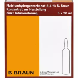 NATRIUMHYDROGENCARBONAT B.Braun 8,4% stiklas, 5X20 ml