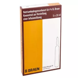 NATRIUMHYDROGENCARBONAT B.Braun 8,4% stiklas, 5X20 ml