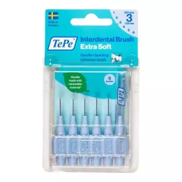 TEPE Tarpdančių šepetėlis x-soft 0,6 mm ISO 3 mėlyni, 6 vnt