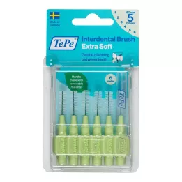 TEPE Tarpdančių šepetėlis x-soft 0,8 mm ISO 5 žali, 6 vnt