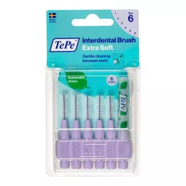 TEPE Tarpdančių šepetėlis x-soft 1,1 mm ISO 6 violetinės spalvos, 6 vnt