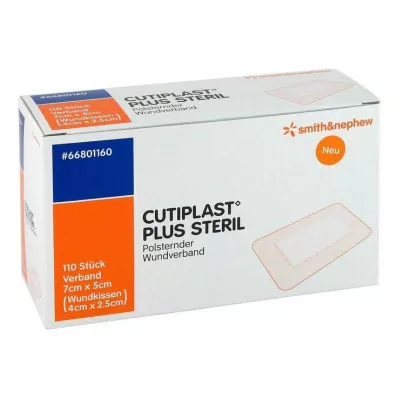 CUTIPLAST Plius sterilus 5x7 cm tvarstis, 110 vnt