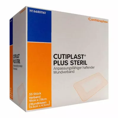 Cutiplast Plus sterilus 7,8x10 cm tvarstis, 55 vnt
