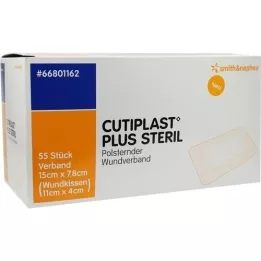 CUTIPLAST Plius sterilus 7,8x15 cm tvarstis, 55 vnt