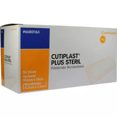 Cutiplast Plus sterilus 10x19,8 cm tvarstis, 55 vnt