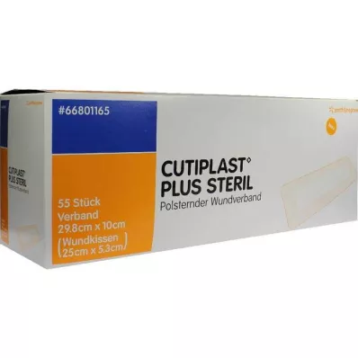 Cutiplast Plus sterilus 10x29,8 cm tvarstis, 55 vnt
