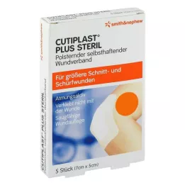 CUTIPLAST Plius sterilus 5x7 cm tvarstis, 5 vnt