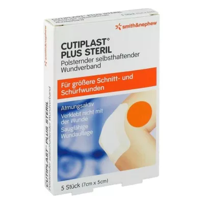 CUTIPLAST Plius sterilus 5x7 cm tvarstis, 5 vnt
